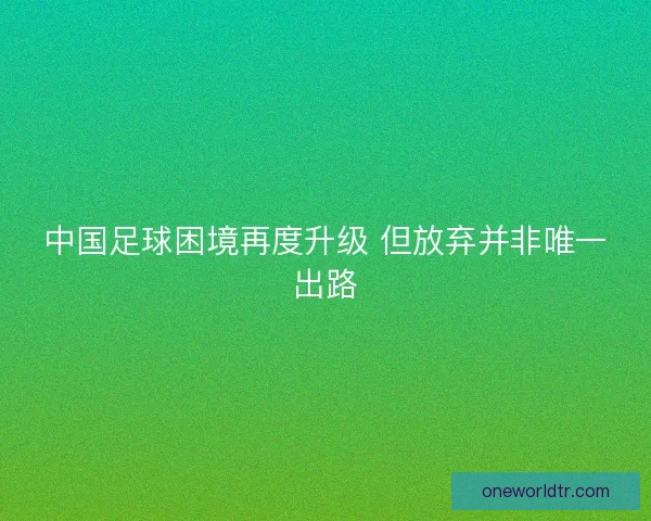 中国足球困境再度升级 但放弃并非唯一出路